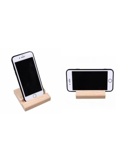 3 Adet Ahşap Telefon Tutucu Tablet Standı