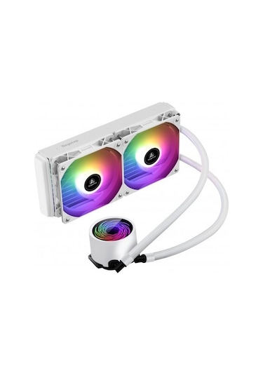 Segotep Bevere 240 Argb Beyaz Sıvı İşlemci Soğutucusu Am5 Ve Lga1700 Uyumlu