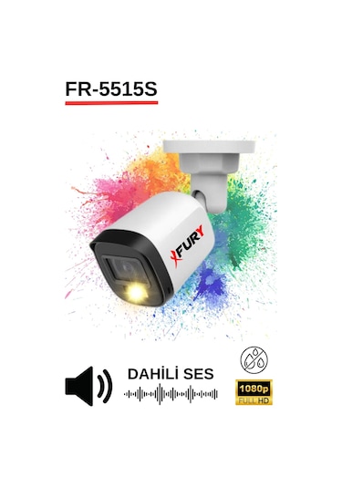 Fury 4 Kamera Sesli Gece Renkli Güvenlik Kamerası Full Hd-su Geçirmez Güvenlik Kamerası Seti 500gb