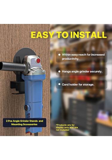 Youmex 2 Adet Duvar Montajlı Açılı Taşlama Makinesi Askısı - 5 İnç Taşlama Ve Polisaj Makineleri İçin Dayanıklı Metal Stand