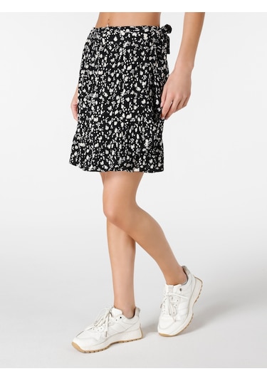 Colin's Colins Regular Fit Çiçekli Mini Siyah Kadın Etek Cl1064078 Siyah
