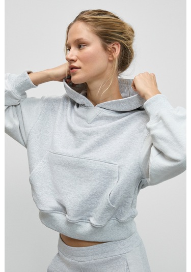 Grımelange Tansy Kadın Kolları Kumaşın Tersinden Yapılmış Kapüşonlu Relaxed Fit Grimelanj Sweatshirt Grimelanj