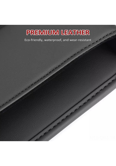 Aubyhe Siyah Sürücü Koltuğu Aralığı Dolgusu Deri Araç Organizasyon Kutusu - Araç İç Dekorasyon Depolama Kutusu