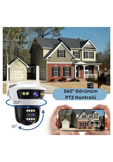 6mp 6k Ultra Hd 3 Lensli 8xzoom Dış Mekan Gece Görüşlü Akıllı Ip Güvenlik Kamerası