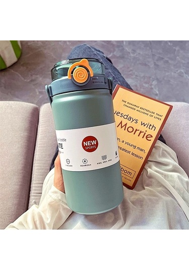 Dilele Çift Içecek Termos Bardak 1000ml/1200ml Taşınabilir Su Bardağı 316 Paslanmaz Çelik Mavi Mavi
