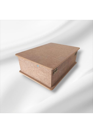 Ahşap- Boyanabilir- Klipsli Asansörlü Takı-makyaj-aksesuar-kutu