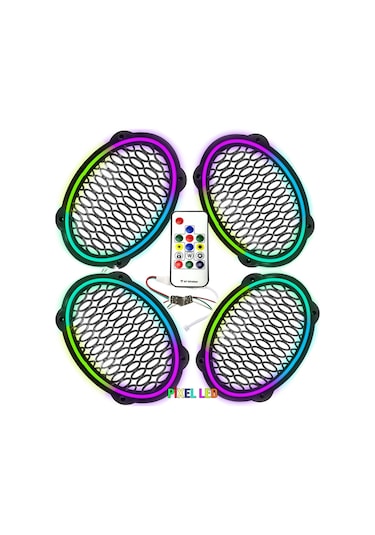 Pixel Ledli Oval Hoparlör Kapak 4adet Poke Pk-5653