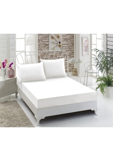 Tek Kişilik Penye Kumaş Lastikli Çarşaf Takımı Beyaz