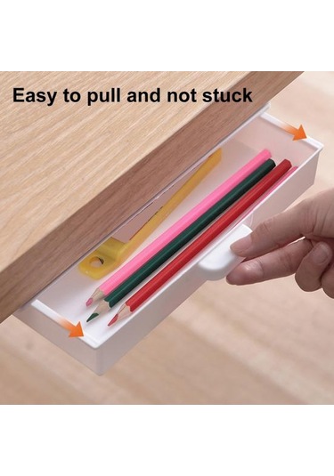 Beyaz Gizli Masa Çekmecesi Kendinden Yapışkanlı Plastik Makyaj Takı Masası Depolama Çekmecesi Mutfak İçin