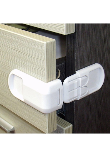 Çocuk Bebek Koruma Kilidi Köşeli Dolap Çekmece Kilidi 2 Adet Çok Renkli