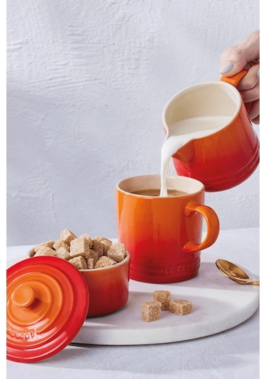 Le Creuset Seramik Sütlük Ve Şekerlik Seti Cezveler Turuncu