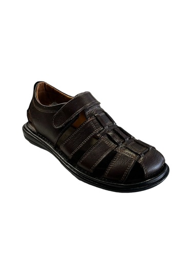 Castle Black 8520 Erkek Hakiki Deri Sandalet Kahverengi