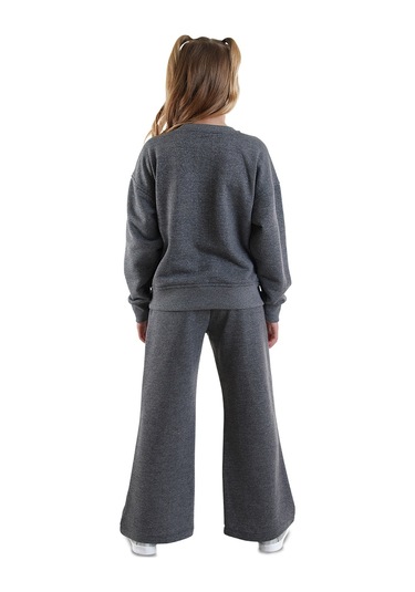 Denokids Unicorn Kız Çocuk Gri Eşofman Takımı Renkli