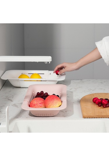 Geri Çekilebilir Drenaj Rafı, Lavabo, Lavabo, Lavabo, Drenaj Sepeti, Plastik Meyve, Mutfak Lavabosu, Lavabo Rafı, Gri Gri