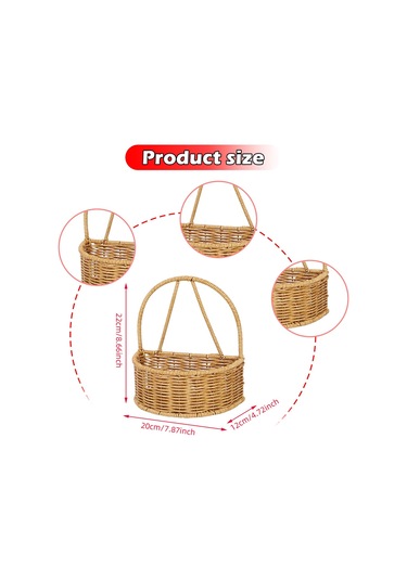 Homyl Ofis Mutfak Dolabı Için Asılı Depolama Sepeti El Dokuma Gösterildiği Gibi