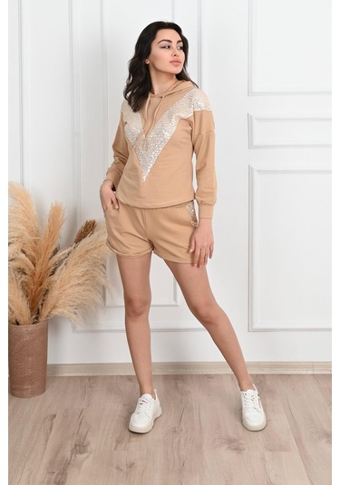Koza Butik Pul Payet Detaylı Şortlu İkili Takımı 9027 001