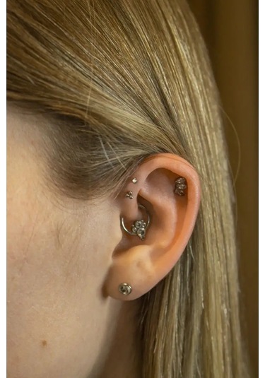 Dzirka Taşınabilir Labret Küpe Kulaştırma Burun Frenulum Piercingi Titanyum 103394066 Gri