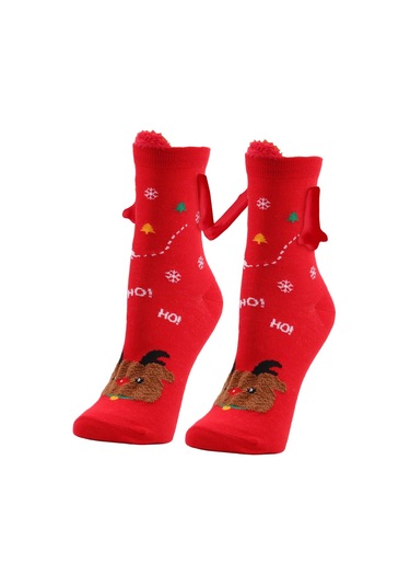 Homyl 1 Çift El Ele Çorap Hediye Rahat Orta Tüp Sevimli Turuncu