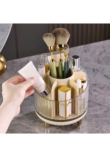 Cbtx Makyaj Organizatör Döner Fırça Tutucu Şeffaf Kozmetik Organizatör Saklama Ekran Kutusu - Yeşil