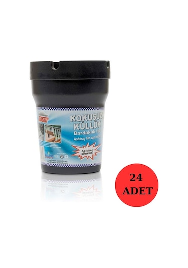 Autokit Kokusuz Küllük Portatif Bardaklık Kova Tip Araç İçi Kül Tablası Üniversal Siyah FA1-271