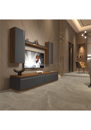 Decoraktiv Eko 5d Mdf Std Tv Ünitesi Tv Sehpası Ceviz - Antrasit