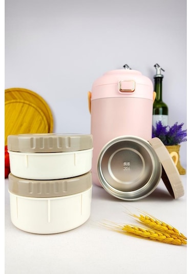 Digithome YK1412 Paslanmaz Çelik Hazneli Yemek Termosu Pembe 2000 ML