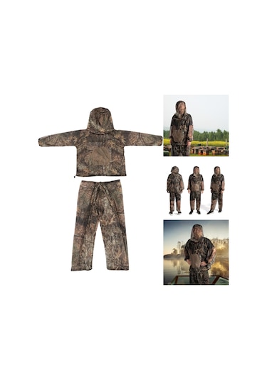 Homyl Mesh Kapşonlu Takımlar Avcı Erkekleri Korumak Xl-xxl Yeşil