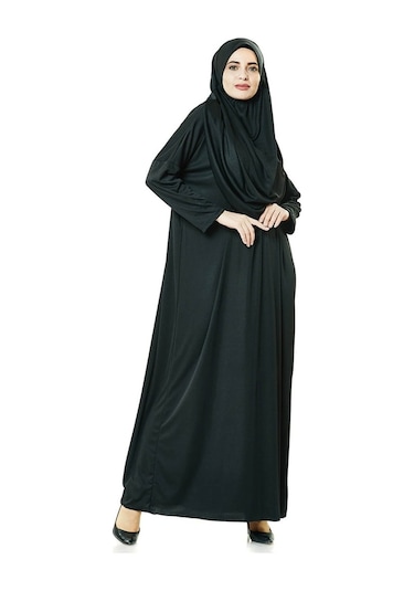 Tek Parça Namaz Elbisesi - Siyah - 5015
