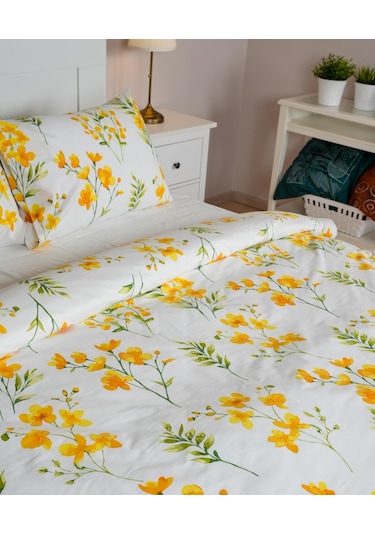Cotton Collection Tek Kişilik Nevresim Seti Daisy Renkli
