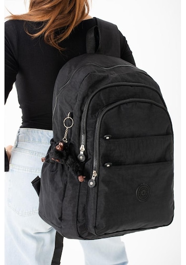 Klinkır Kadın Sırt Çantası Çok Cepli Hafif Kumaş Okul Çantası Spor Seyahat Çantası Çok Cepli Hafif Bayan Çanta 001