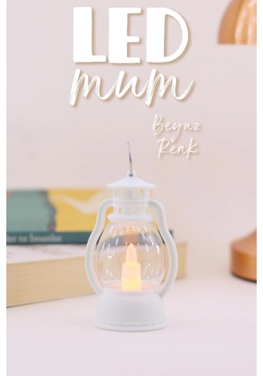 Led Mum Mini Kamp Tipi 1 Adet Pil Dahil Dumansız Alev Ledli Dekor Işığı Beyaz Pt430 Beyaz
