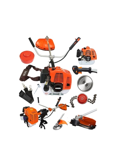 Mager Benzinli Yan Tip 52 cc  9.9 Hp Tırpan Çim Biçme Makinesi