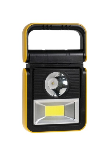 Pilli 2 Farklı Modlu El Feneri ve Işıldak Modu 360 derece Dönen T Siyah