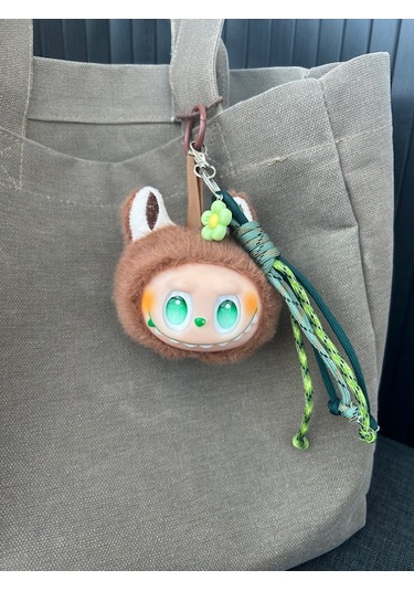 Labubu Detaylı Çanta Anahtarlığı Bag Charm Acı Kahverengi