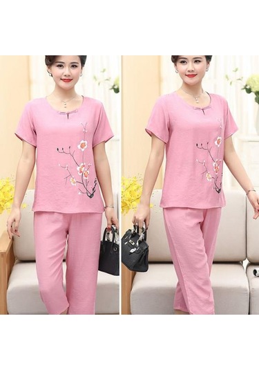 Koyu Yeşil Trendy Kadın Üst Pantolon Takımı O Yaka Orta Bel Hızlı Kuru Koyu Yeşil