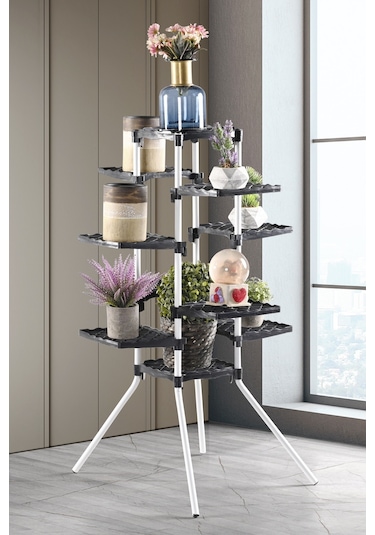 Sebro 10 Raflı Dekoratif Çiçek Standı Çiçek Bahçesi Saksı Standı Diğer