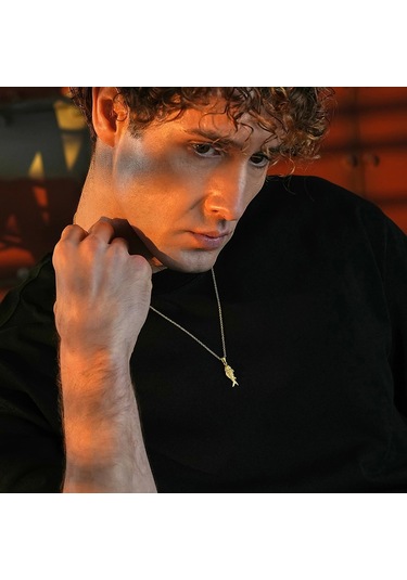 İpek Silver 925 Ayar Gümüş Balık Unısex Kolye Gümüş