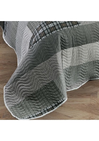 Çift Kişilik Kapitone Yatak Örtüsü Haki