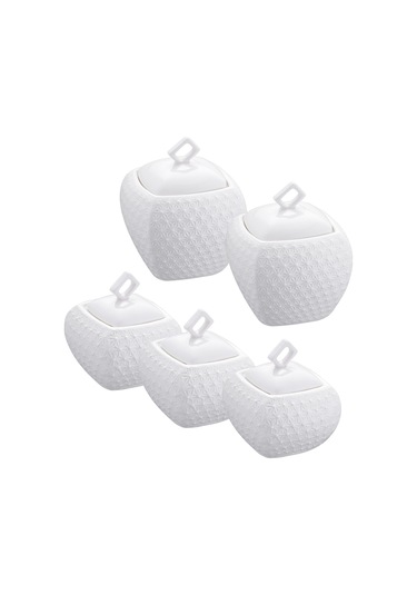 Emsan Flower 5'li Baharat Takımı Beyaz