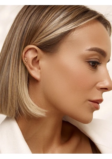 Zoloto Russkih 925 Ayar Gümüş Kaplama Üçgen Vehelix Labret ピアス 65455821 Altın