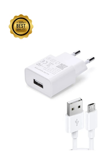 Abatech Usb Micro Girişli Adaptör Ve Kablo Şarj Aleti 12w 2.1a Beyaz