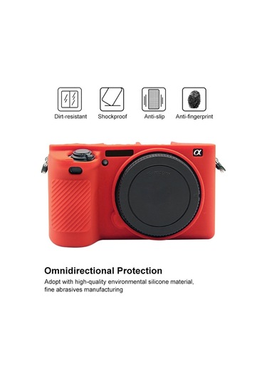 Sony Ilce-6500 İçin Puluz Soft Silikon Koruyucu Kılıf Kırmızı Diğer
