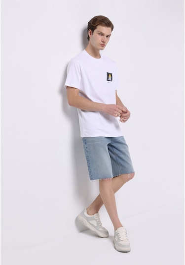 Colins Regular Fit Yuvarlak Yaka Düz Erkek Beyaz Kısa Kol Tişört Cl1074697 Q1.v1 Wht Beyaz