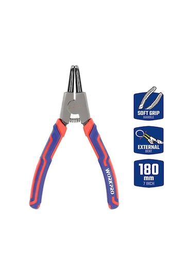Workpro Wp231151 180mm Cr-v Eğri Uçlu Yaylı Profesyonel Dış Segm