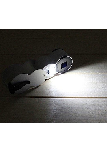 45X 22Mm Katlanır Ölçekli Optik Lens 2 Beyaz Led 1 Uv Led Işıklı