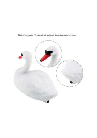 Xindoker Pe Malzeme Gerçekçi Beyaz Kuğu: Bahçe Dekorasyonu, Av İçin Yem Ve Su Üstü Kullanımı