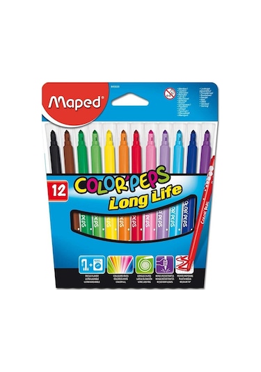 Maped Keçeli Kalem 12 Li Long Lıfe Inno 845045