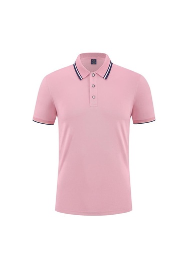 Polo Gömlek İş Kıyafetleri Özel Yazlık Kurumsal İş Kıyafetleri Kısa Kollu Pembe Deri