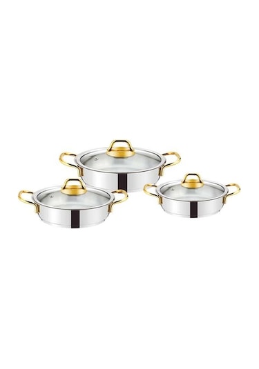 Evimsaray Asude 6 Parça Omlet Set Gold