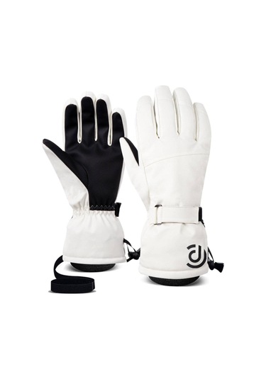 Moveevo Kışlık Kayak Eldiveni - Erkek Ve Kadın İçin Siyah/beyaz, Sıcak Tutucu, Dokunmatik Uyumlu, Parmaklı, S/m/l/xl Boyutlar Siyah